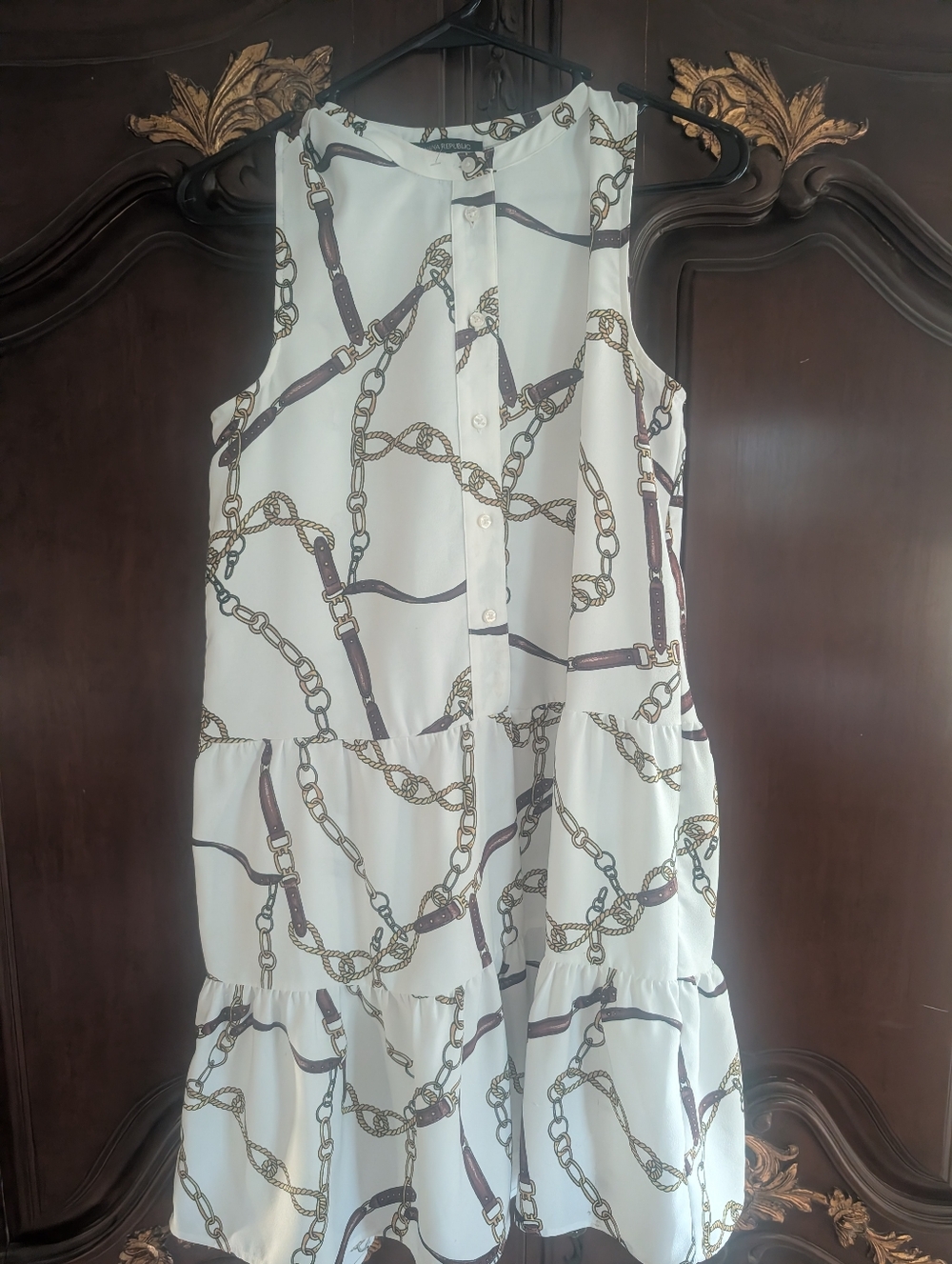 Banana Republic Chain Belt Tiered Dress xs